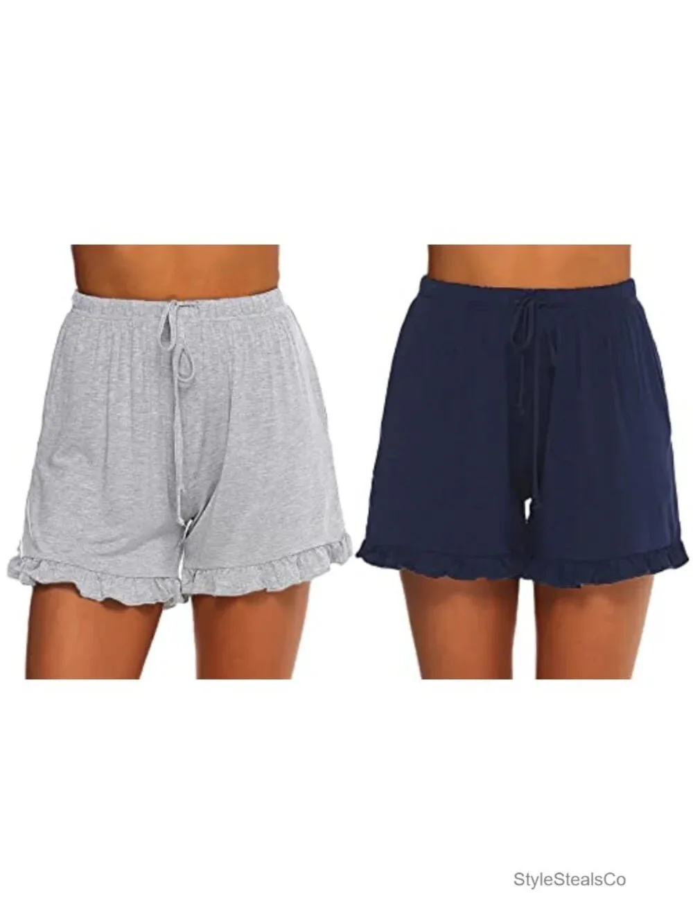 Cotton Pajama Shorts with Pockets & Drawstring
